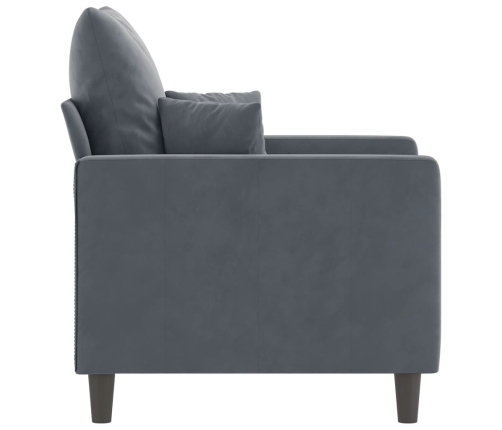 Sillón de terciopelo gris oscuro 60 cm