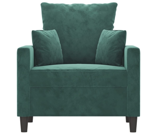 Sillón de terciopelo verde oscuro 60 cm