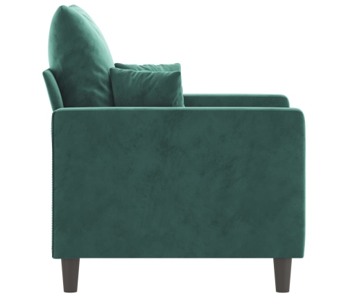 Sillón de terciopelo verde oscuro 60 cm