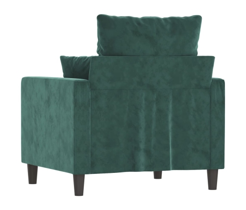 Sillón de terciopelo verde oscuro 60 cm