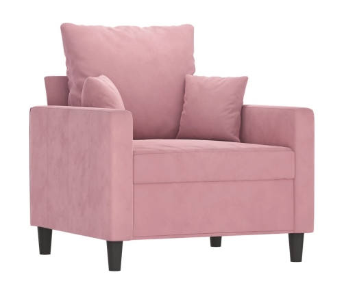 Sillón de terciopelo rosa 60 cm