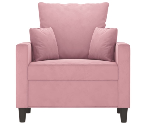 Sillón de terciopelo rosa 60 cm