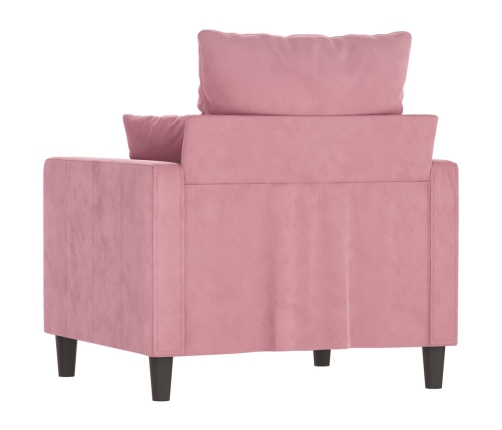 Sillón de terciopelo rosa 60 cm