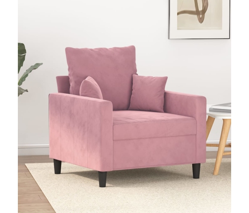 Sillón de terciopelo rosa 60 cm