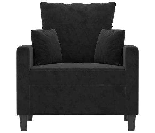 vidaXL Sillón de terciopelo negro 60 cm