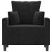 vidaXL Sillón de terciopelo negro 60 cm