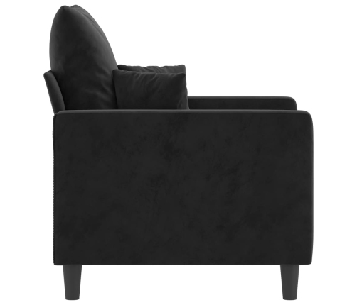 Sillón de terciopelo negro 60 cm