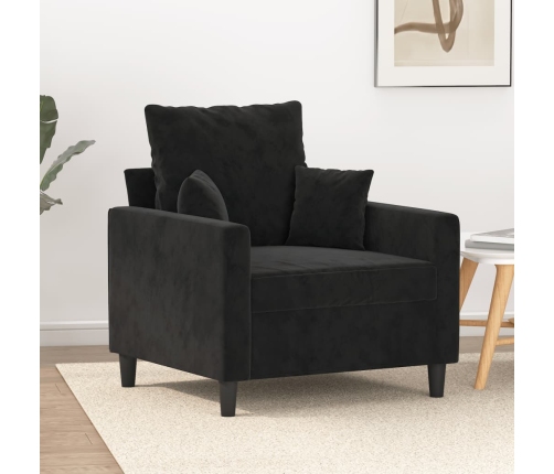 vidaXL Sillón de terciopelo negro 60 cm