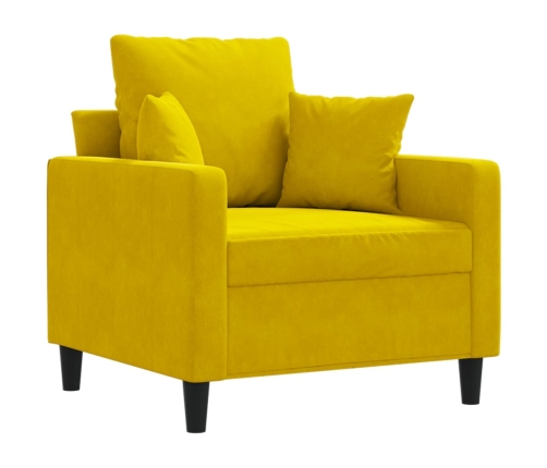 Sillón de terciopelo amarillo 60 cm