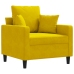 Sillón de terciopelo amarillo 60 cm