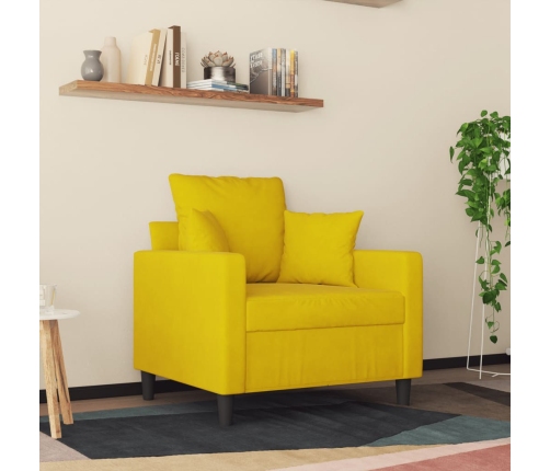 Sillón de terciopelo amarillo 60 cm