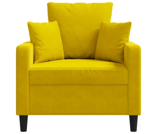 Sillón de terciopelo amarillo 60 cm