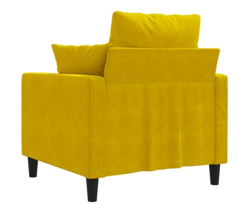 Sillón de terciopelo amarillo 60 cm