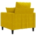 Sillón de terciopelo amarillo 60 cm