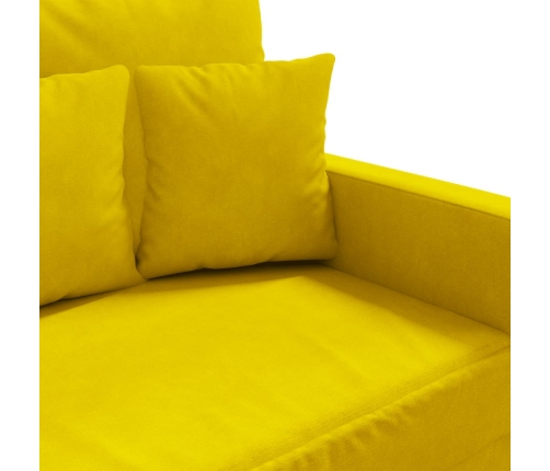 Sillón de terciopelo amarillo 60 cm