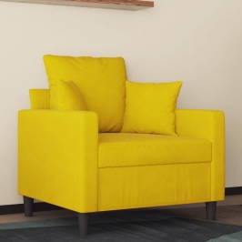 Sillón de terciopelo amarillo 60 cm