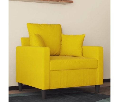 Sillón de terciopelo amarillo 60 cm