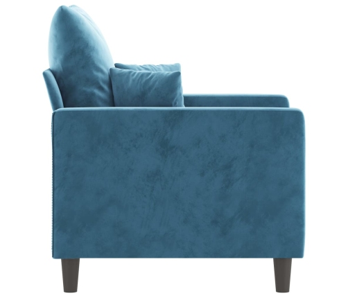 Sillón de terciopelo azul 60 cm