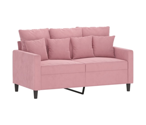 Sofá de 2 plazas terciopelo rosa 120 cm