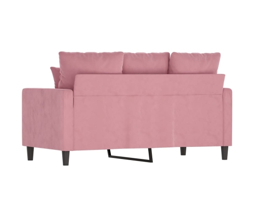 Sofá de 2 plazas terciopelo rosa 120 cm