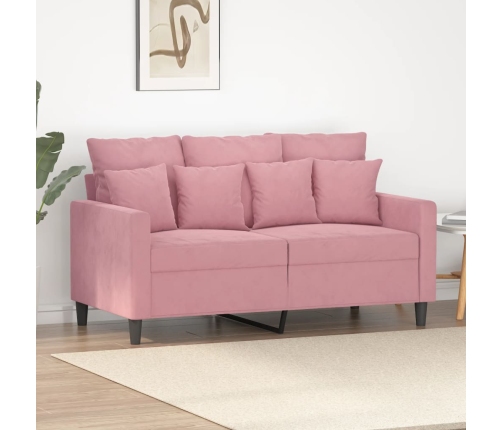 Sofá de 2 plazas terciopelo rosa 120 cm