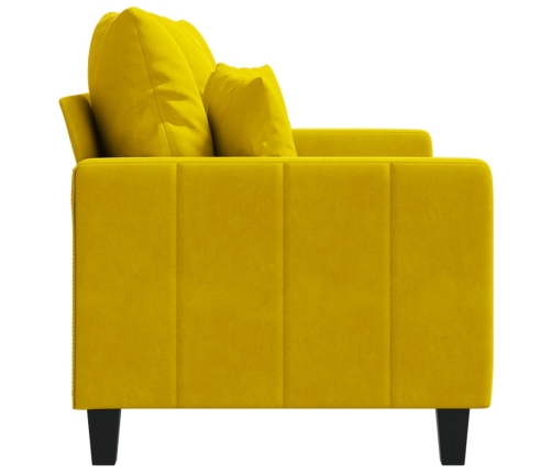 Sofá de 2 plazas terciopelo amarillo 120 cm