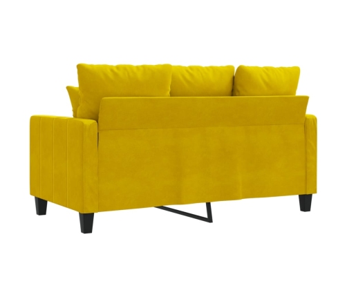 Sofá de 2 plazas terciopelo amarillo 120 cm