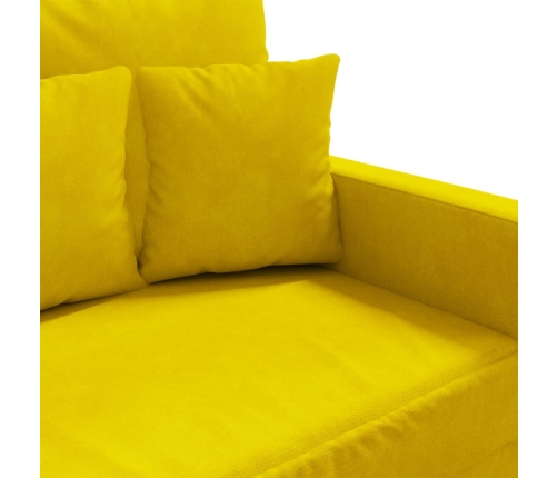 Sofá de 2 plazas terciopelo amarillo 120 cm