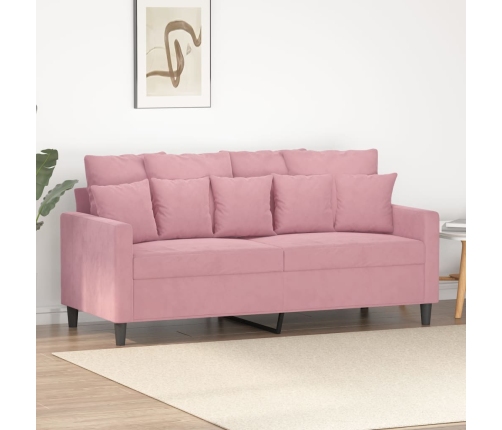 Sofá de 2 plazas terciopelo rosa 140 cm