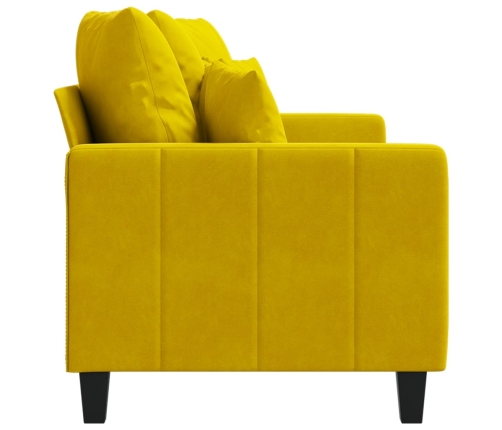 Sofá de 2 plazas terciopelo amarillo 140 cm