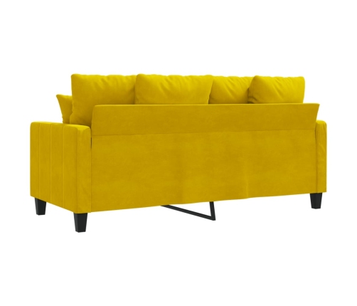 Sofá de 2 plazas terciopelo amarillo 140 cm