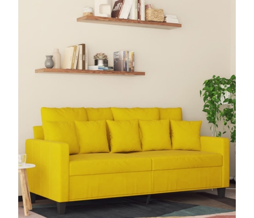 Sofá de 2 plazas terciopelo amarillo 140 cm