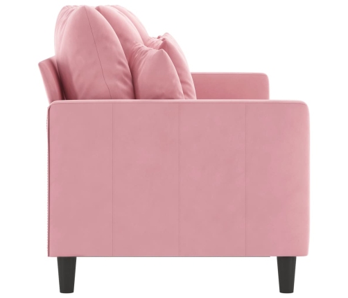 Sofá de 3 plazas terciopelo rosa 180 cm