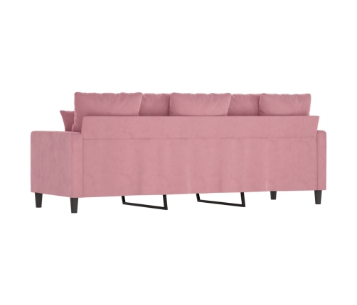 Sofá de 3 plazas terciopelo rosa 180 cm