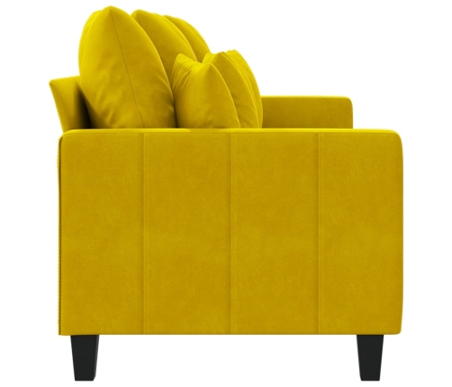 Sofá de 3 plazas terciopelo amarillo 180 cm