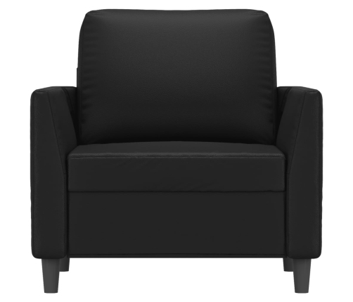 Sillón cuero sintético negro 60 cm