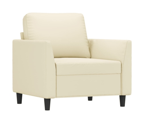 Sillón cuero sintético crema 60 cm