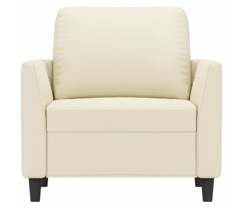 Sillón cuero sintético crema 60 cm