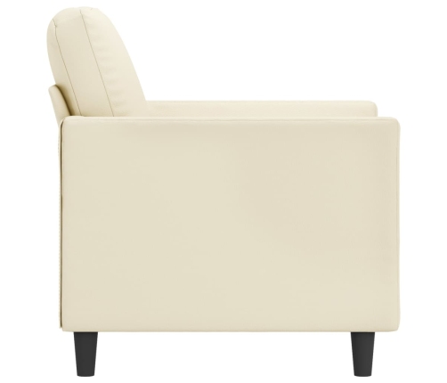 Sillón cuero sintético crema 60 cm