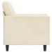 Sillón cuero sintético crema 60 cm