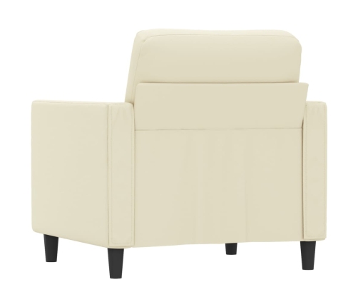 Sillón cuero sintético crema 60 cm