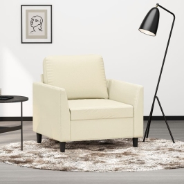 Sillón cuero sintético crema 60 cm