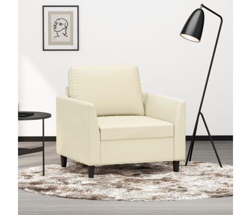 Sillón cuero sintético crema 60 cm