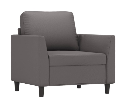 Sillón cuero sintético gris 60 cm