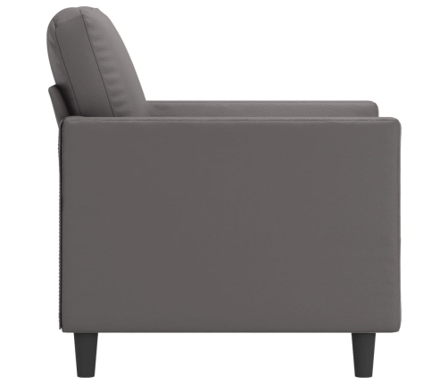 Sillón cuero sintético gris 60 cm