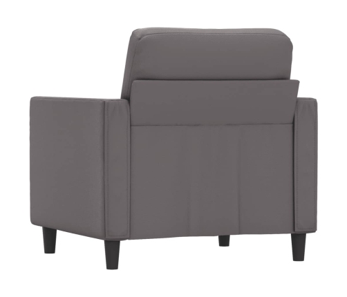 Sillón cuero sintético gris 60 cm