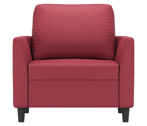 Sillón cuero sintético rojo tinto 60 cm