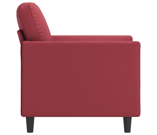 Sillón cuero sintético rojo tinto 60 cm