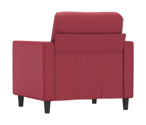 Sillón cuero sintético rojo tinto 60 cm