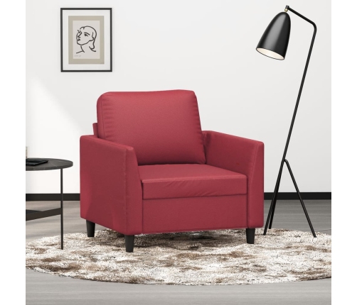 Sillón cuero sintético rojo tinto 60 cm